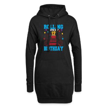 Rolling Into My 12th Birthday Amusement Park Rolle - Hoodie-Kleid - Schwarz - Vorne