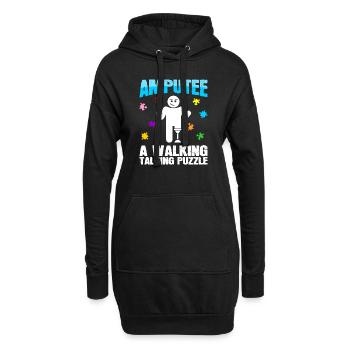 Amputierter Gehender Sprechender - Hoodie-Kleid - Schwarz - Vorne