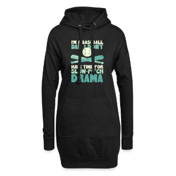Fête des pères de baseball - Sweat-shirt à capuche long Femme - noir - Devant