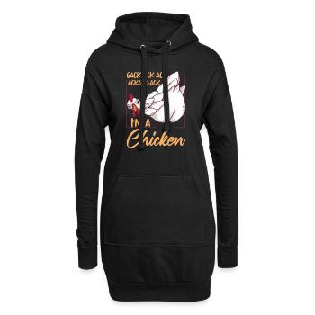 Je suis un poulet drôle d’élevage poule amateur de poulet - Sweat-shirt à capuche long Femme - noir - Devant