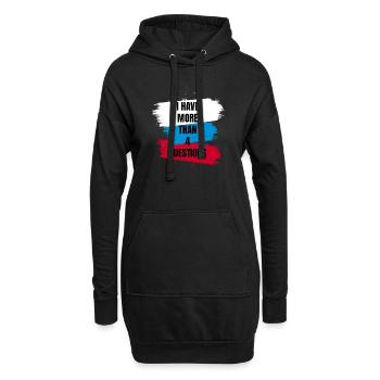 J’ai plus de 4 questions vintage texte simple - Sweat-shirt à capuche long Femme - noir - Devant