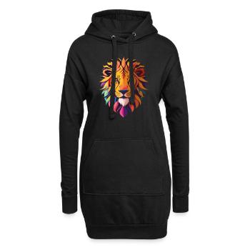WILDES LÖWENDESIGN BUNT - Hoodie-Kleid - Schwarz - Vorne