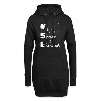 Mein Raum ist Klein - Hoodie-Kleid - Schwarz - Vorne