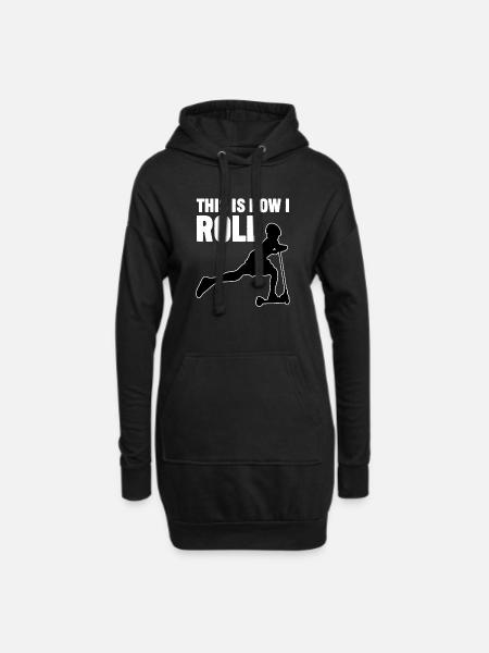Rollerfahren So rolle ich - Hoodie-Kleid - Schwarz