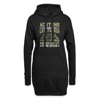 Achtung überarbeiteter Lkw Fahrer AnsprechenGefahr - Hoodie-Kleid - Schwarz - Vorne