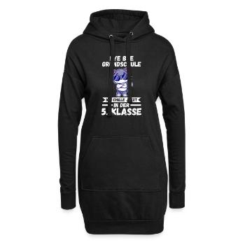 Katze Fünftklässler Fünfte Klasse - Hoodie-Kleid - Schwarz - Vorne