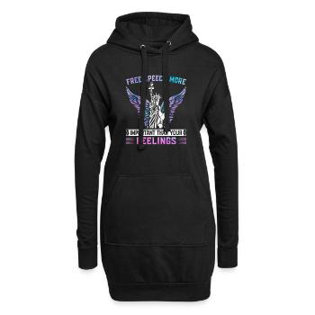 Free Speech More Important Than Your Feelings - Hoodie-Kleid - Schwarz - Vorne