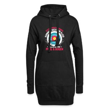 Echte Prinzessinen kommen mit Pfeil & Bogen Schies - Hoodie-Kleid - Schwarz - Vorne