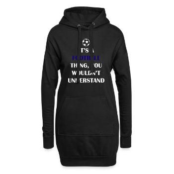 Fußball Soccer - Hoodie-Kleid - Schwarz - Vorne