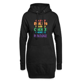 Gay de naissance - Sweat-shirt à capuche long Femme - noir - Devant