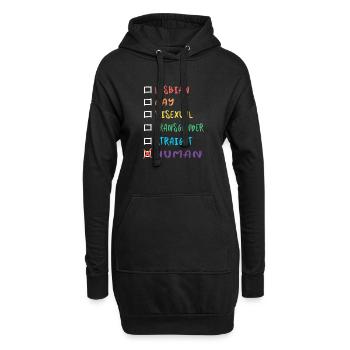 Mensch Regenbogenfarben - Hoodie-Kleid - Schwarz - Vorne