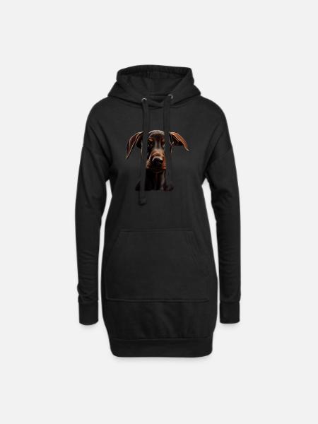 Dobermann Dobermänner Hund Hunde Welpe Dobermann - Hoodie-Kleid - Schwarz