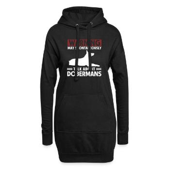 Dobermann Pinscher Hund Dobie - Hoodie-Kleid - Schwarz - Vorne