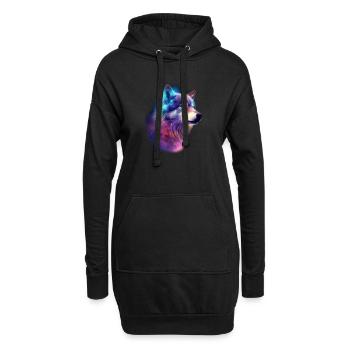 Wolf Galaxy Space Graphic Wolf Lover - Sweat-shirt à capuche long Femme - noir - Devant
