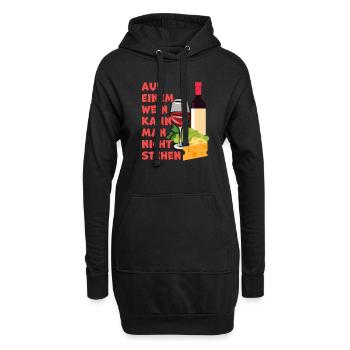 Spruch für Weinliebhaber, Wortspiel mit Wein - Hoodie-Kleid - Schwarz - Vorne