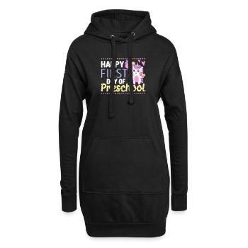 Joyeux 1er jour de Preschool Unicorn Lover - Sweat-shirt à capuche long Femme - noir - Devant