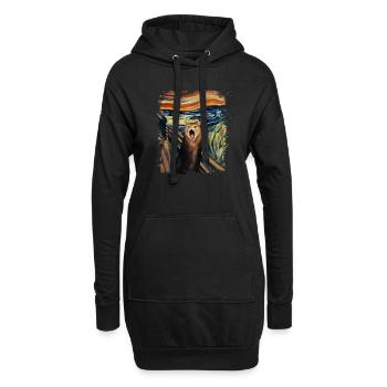 Le Chat Criant Edvard Expressionnisme Munch - Sweat-shirt à capuche long Femme - noir - Devant