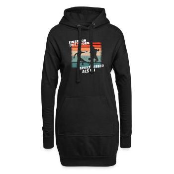 Fußballzubehör Geschenkidee Fußballfan - Hoodie-Kleid - Schwarz - Vorne