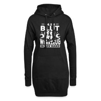 Öl Im Blut Werkzeug In Der Hand - Hoodie-Kleid - Schwarz - Vorne