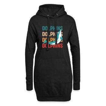Dolphins Dolphins Dolphins Dolphins Tier Liebhaber - Hoodie-Kleid - Schwarz - Vorne