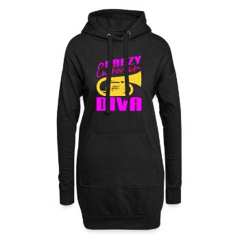 Crazy Euphorium Diva Baryton Cadeaux de joueur de baryton - Sweat-shirt à capuche long Femme - noir - Devant