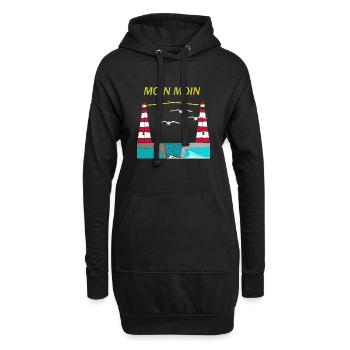 Nordsee Moin Leuchtturm - Hoodie-Kleid - Schwarz - Vorne