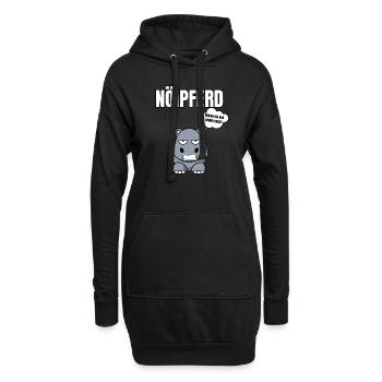Gelangweiltes Nilpferd / Nölpferd / Keinen Bock - Hoodie-Kleid - Schwarz - Vorne