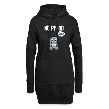 Gelangweiltes Nilpferd / Nölpferd / Keinen Bock - Hoodie-Kleid - Schwarz - Vorne
