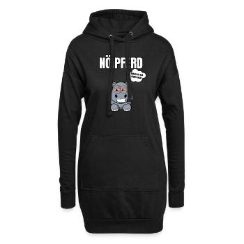 Gelangweiltes Nilpferd / Nölpferd / Keinen Bock - Hoodie-Kleid - Schwarz - Vorne