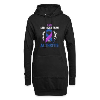 Je suis plus fort que la sensibilisation à l’arthrite - Sweat-shirt à capuche long Femme - noir - Devant