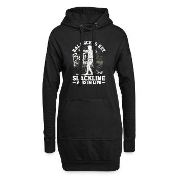 L’équilibre est la clé, à la fois sur la slackline et dans la vie - Sweat-shirt à capuche long Femme - noir - Devant