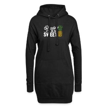 Lesen ist so süß Buchliebhaber Ananasleser Lehrer - Hoodie-Kleid - Schwarz - Vorne