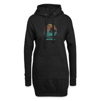 Carthagène Cool Souvenir Vacances Artistique - Sweat-shirt à capuche long Femme - noir - Devant