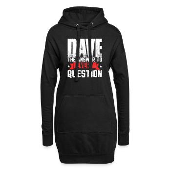 Drôle Dave Saying - Sweat-shirt à capuche long Femme - noir - Devant