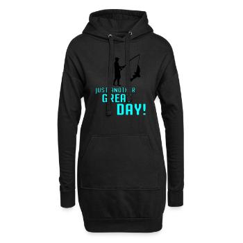 Pêcher un autre grand jour 002 - Sweat-shirt à capuche long Femme - noir - Devant