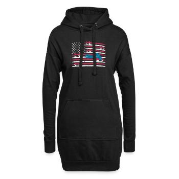 Vintage Surfboard USA Flagge Surfen Wake Surf - Hoodie-Kleid - Schwarz - Vorne