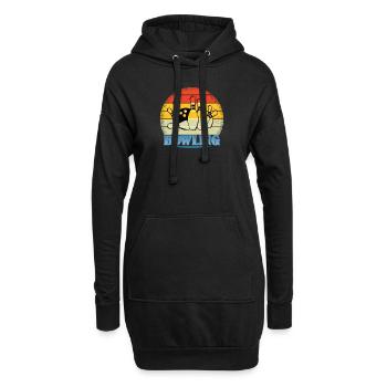 Bowling Zubehör mit Bowling Motiv - Hoodie-Kleid - Schwarz - Vorne