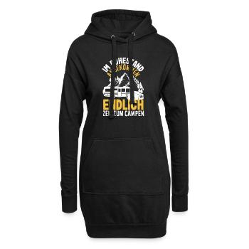 Im Ruhestand angekommen - endlich Zeit zum Campen - Hoodie-Kleid - Schwarz - Vorne