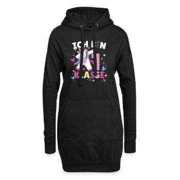 Ich bin 1. Klasse - Hoodie-Kleid - Schwarz - Vorne