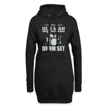 Rothaariger Schlagzeuger I Destroy Silence - Hoodie-Kleid - Schwarz - Vorne