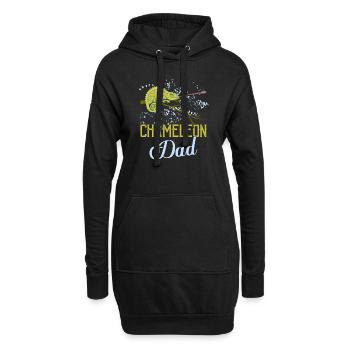 Caméléon Papa Lézard Amant Reptile - Sweat-shirt à capuche long Femme - noir - Devant