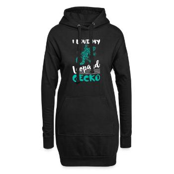 J’aime mon réptile amoureux lézard gecko lézard - Sweat-shirt à capuche long Femme - noir - Devant