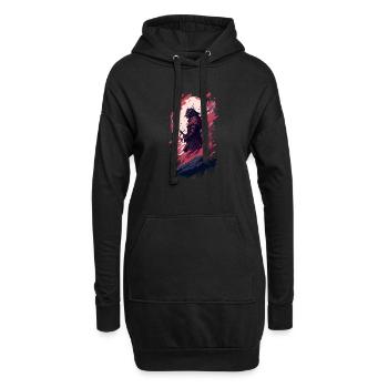 Shadow Samurai: Colorful Chaos Unleashed - Hoodie-Kleid - Schwarz - Vorne
