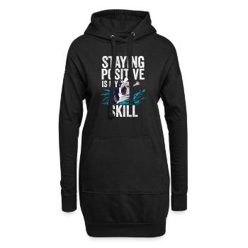 Positiv zu bleiben ist meine Kunst - Hoodie-Kleid - Schwarz - Vorne