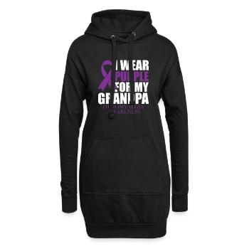 Je porte du violet pour mon grand-père - Sweat-shirt à capuche long Femme - noir - Devant