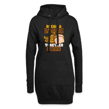 Brot & Bananen - Hoodie-Kleid - Schwarz - Vorne