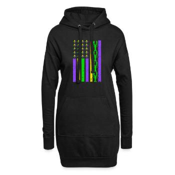 Super drapeau d’écrevisse de Mardi Gras pour Mardi Gras - Sweat-shirt à capuche long Femme - noir - Devant
