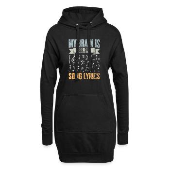 Retro My Brain Is 99.9 Percent Song Lyrics A - Hoodie-Kleid - Schwarz - Vorne