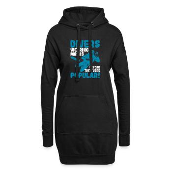 Taucher, die Masken trugen, bevor sie populär - Hoodie-Kleid - Schwarz - Vorne