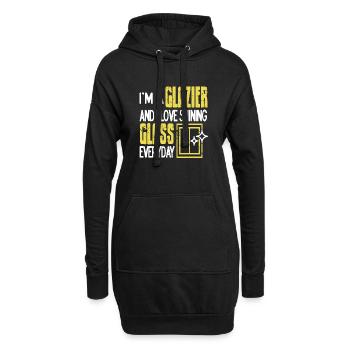 Je suis un vitrier et j’aime le verre brillant tous les jours - Sweat-shirt à capuche long Femme - noir - Devant